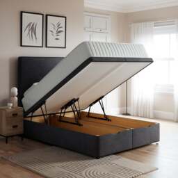 Everyday End Opening Ottoman Bed Frame, Woven Fabric - thumbnail 1
