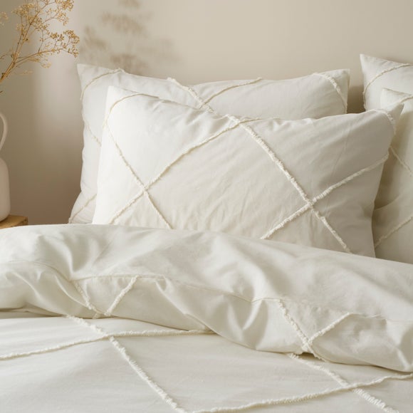 Lotus Tufted 100% Cotton Duvet Cover & Pillowcase Set - image 1