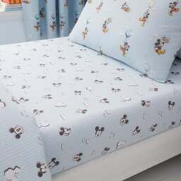 Set of 2 Disney Soft Skies Mickey Mouse 100% Cotton Fitted Sheets - thumbnail 2