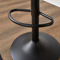 Venice Round Adjustable Height Swivel Bar Stool, Faux Leather - thumbnail 3