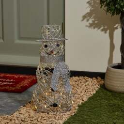 Silver Rattan Snowman - thumbnail 1