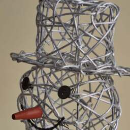 Silver Rattan Snowman - thumbnail 3