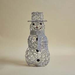 Silver Rattan Snowman - thumbnail 4