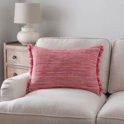 Ava Fringe Cotton Rectangle Cushion - thumbnail 1
