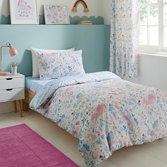 Unicorn Meadow Polycotton Duvet Cover & Pillowcase Set - image 1