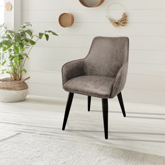 Indus Valley Set of 2 Logan Dining Chairs, Faux Leather - image 1