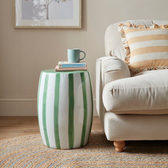 Beatrice Striped Ceramic Side Table - image 1