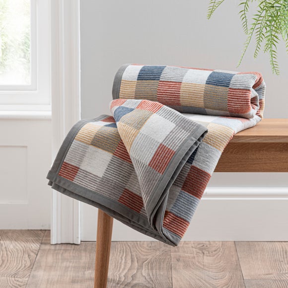 Super Soft Mini Squares Orange Throw Blanket - image 1
