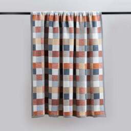 Super Soft Mini Squares Orange Throw Blanket - thumbnail 2