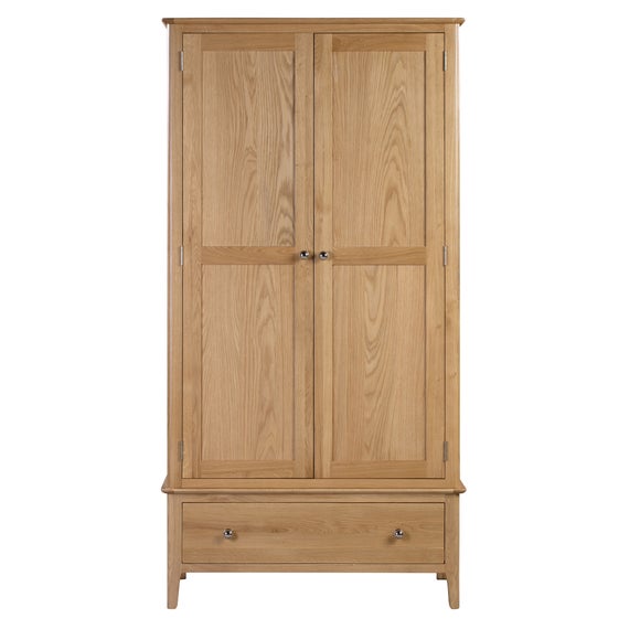 Cotswold Double 1 Drawer Wardrobe, Oak - image 1