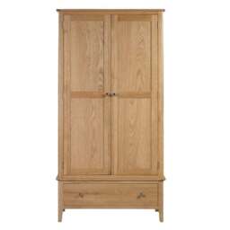Cotswold Double 1 Drawer Wardrobe, Oak - thumbnail 4