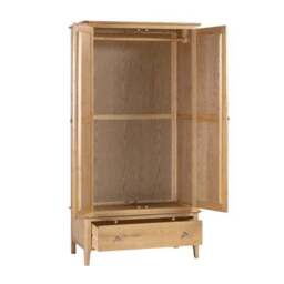 Cotswold Double 1 Drawer Wardrobe, Oak - thumbnail 3