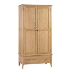 Cotswold Double 1 Drawer Wardrobe, Oak - thumbnail 2