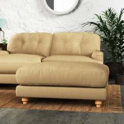 Martha Slub Faux Linen Footstool - thumbnail 1