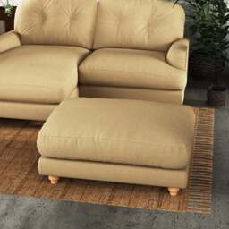 Martha Slub Faux Linen Footstool - thumbnail 2