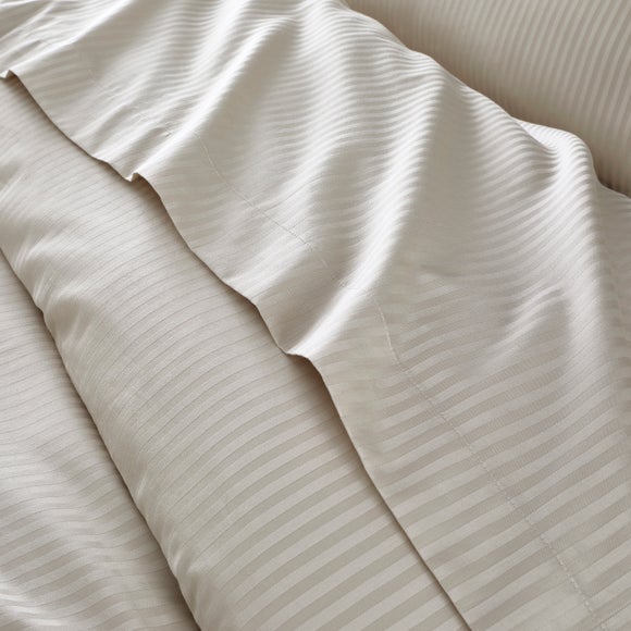 Hotel Cotton Stripe 400 Thread Count Flat Sheet - image 1