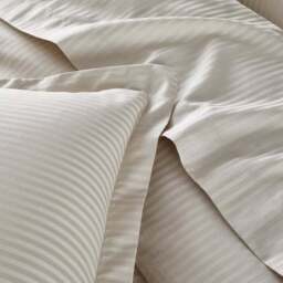 Hotel Cotton Stripe 400 Thread Count Flat Sheet - thumbnail 3