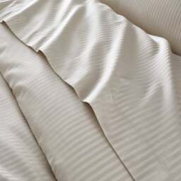 Hotel Cotton Stripe 400 Thread Count Flat Sheet - thumbnail 1
