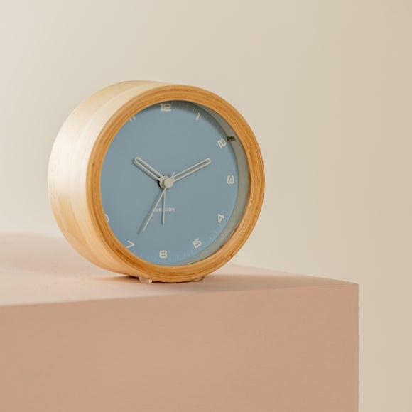 Karlsson Gentle Round Wooden Alarm Clock - image 1