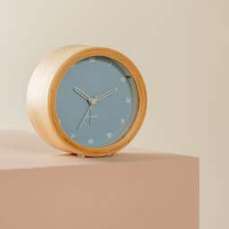 Karlsson Gentle Round Wooden Alarm Clock - thumbnail 1