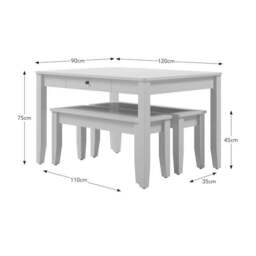 Lynton 4 Seater Dining Table and Bench Set - thumbnail 5