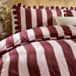 Furn. Birdie Stripe Polycotton Duvet Cover & Pillowcase Set - thumbnail 2