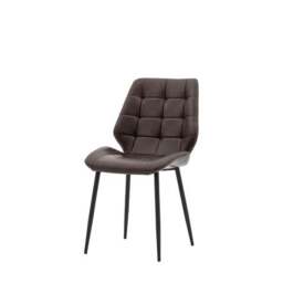 Return - Set of 2 Mesa Faux Leather Dining Chairs, Brown - thumbnail 5