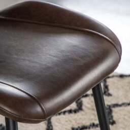 Return - Set of 2 Mesa Faux Leather Dining Chairs, Brown - thumbnail 3