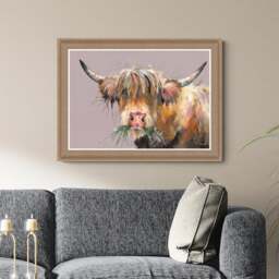 Artko Lavender Highland Cow by Ashley Saunders Framed Print - thumbnail 1