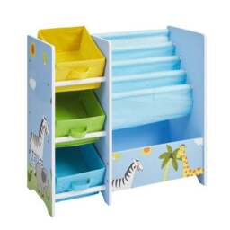 Liberty House Kids Safari Book Display With Three Fabric Storage Boxes - thumbnail 2