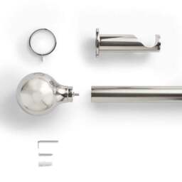 Contemporary Ball Fixed Metal Curtain Pole with Rings - thumbnail 2