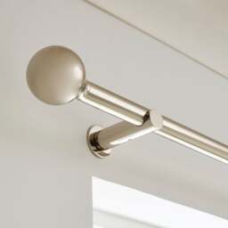 Contemporary Ball Fixed Metal Curtain Pole with Rings - thumbnail 1