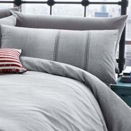 Catherine Lansfield Denim Grey Duvet Cover and Pillowcase Set - thumbnail 2