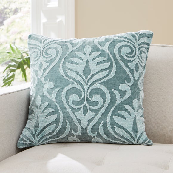 Chenille Damask Cushion by Dunelm