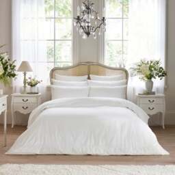 Dorma Elmley Embroidered 100% Cotton Sateen Duvet Cover & Pillowcase Set