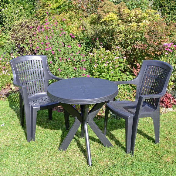 Tivoli 2 Seater Dark Grey Bistro Set with Parma Chairs - image 1