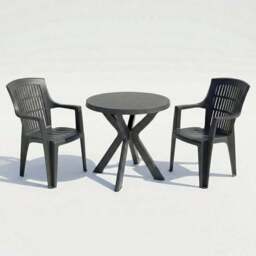 Tivoli 2 Seater Dark Grey Bistro Set with Parma Chairs - thumbnail 2