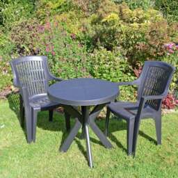 Tivoli 2 Seater Dark Grey Bistro Set with Parma Chairs - thumbnail 1