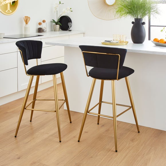 Kendall Bar Stool, Velvet - image 1