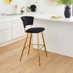 Kendall Bar Stool, Velvet - thumbnail 2