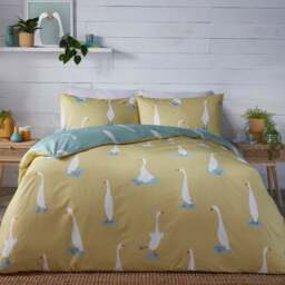 Puddles the Duck Yellow Duvet Cover and Pillowcase Set - thumbnail 1
