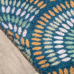Cedar & Sage Navy Rainbow Coir Doormat - thumbnail 2