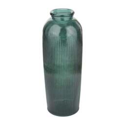 Tall Ribbed Recycled Glass Vase - thumbnail 2