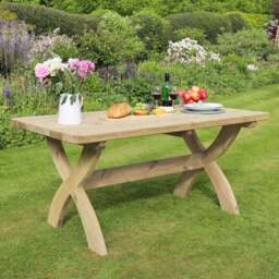 Harriet Wooden Rectangle Garden Dining Table - thumbnail 2