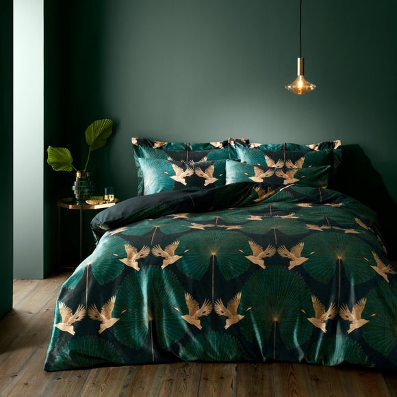 Luxe Cranes Duvet Cover and Pillowcase Set - image 1