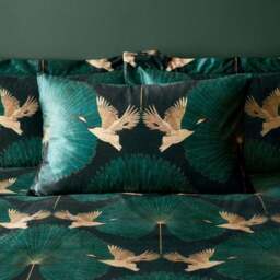 Luxe Cranes Duvet Cover and Pillowcase Set - thumbnail 2