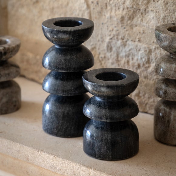 Set of 2 Azuaga Marble Candlestick Holders - image 1
