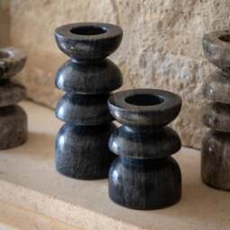 Set of 2 Azuaga Marble Candlestick Holders - thumbnail 1