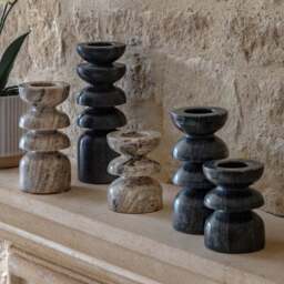 Set of 2 Azuaga Marble Candlestick Holders - thumbnail 3