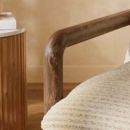 Malia Boho Stripe Chunky Wooden Occasional Armchair - thumbnail 3